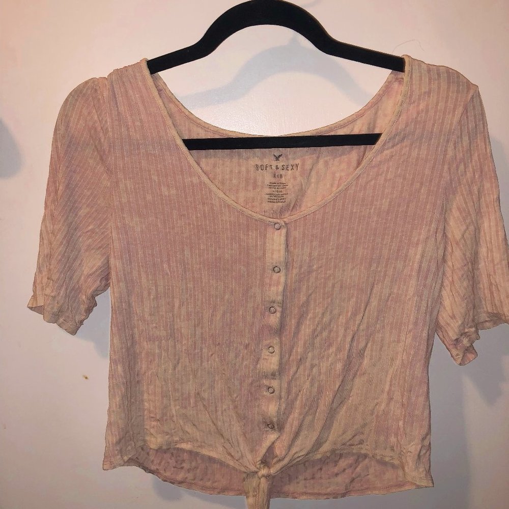 Pink Button T-Shirt
